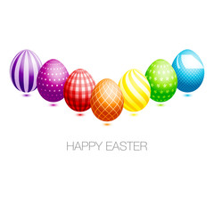 Easter Card 7 Easter Eggs Corner Colour