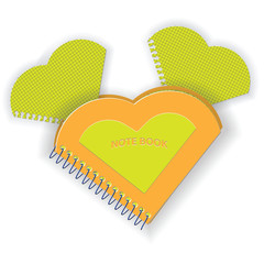 Notebook in the form of heart