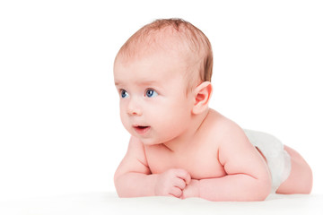 beautiful baby, isolated on white