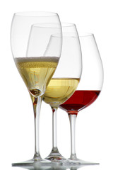 Glass of  wine isolated on a white background