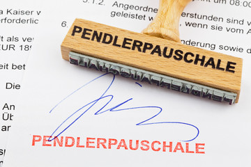 Holzstempel: Pendlerpauschale