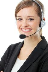 Business woman with headset. Call center