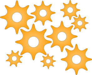 yellow roundish gears