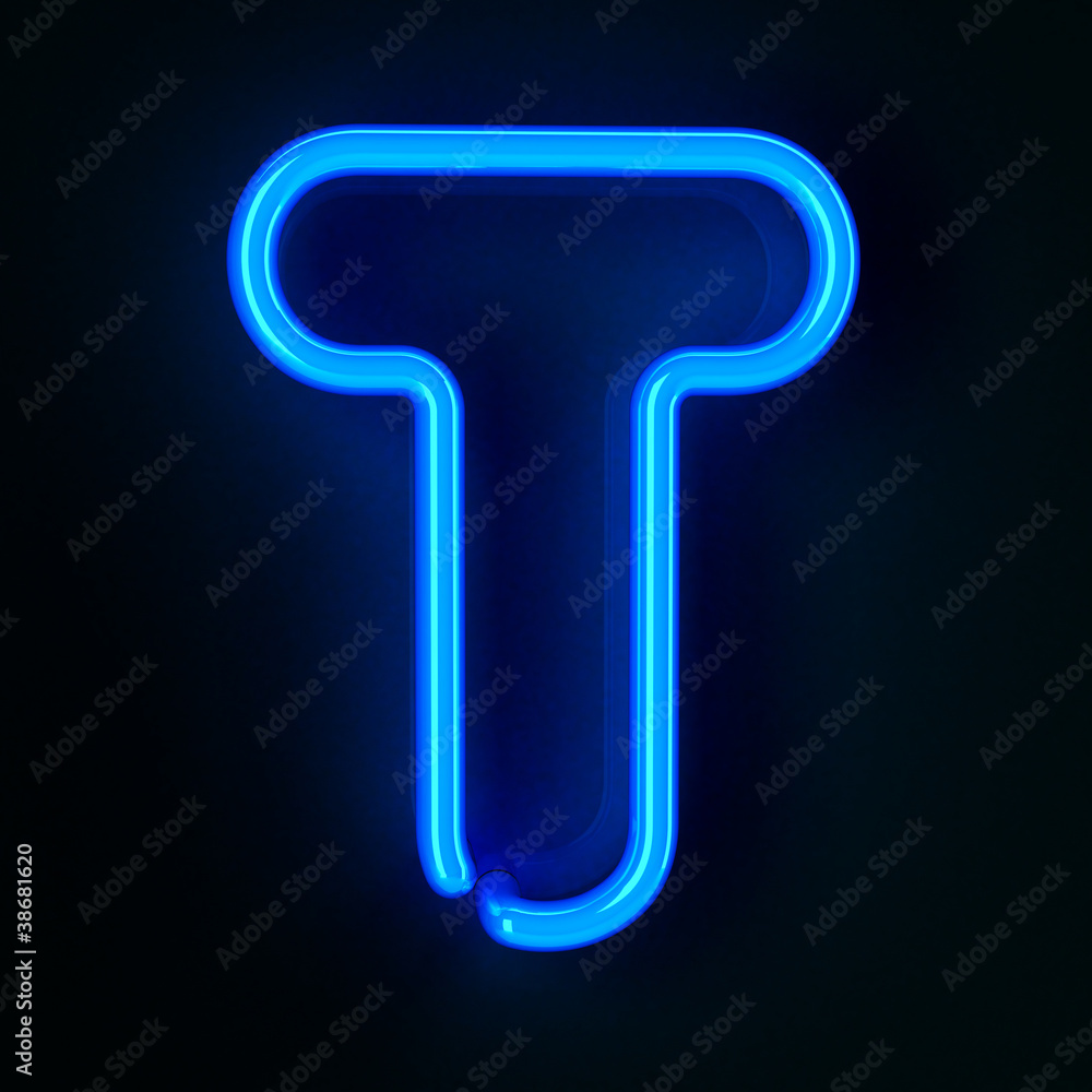 Canvas Prints neon sign letter t