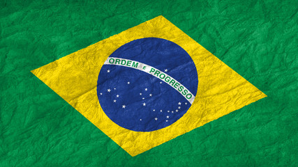 Old and ripped brazilan flag