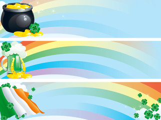 Vector set of banners for St. Patrick's Day