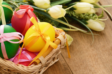 Easter eggs in the basket