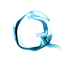 Lettre Q, fumée bleue