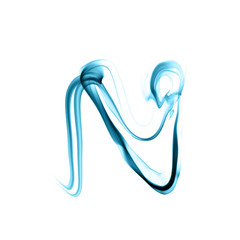 Lettre N, fumée bleue
