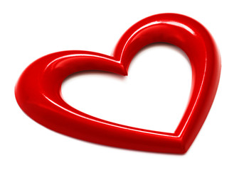 red heart shape over white background