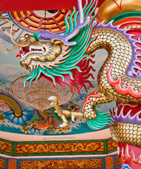 Dragon wrapped around the pole