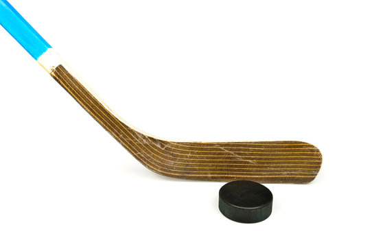 Hockey stick and puck