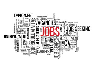 JOBS Tag Cloud (employment recruitment careers vacancies button)