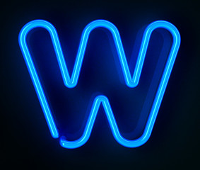 Neon Sign Letter W