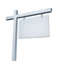 Obraz premium Blank White Real Estate Sign