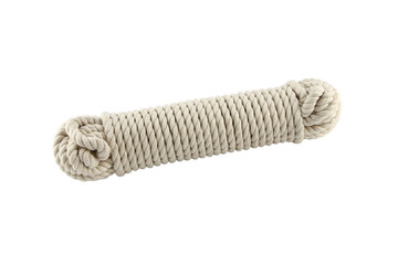 Cotton rope coil on white background