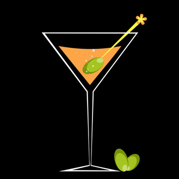 Cocktail and Olive