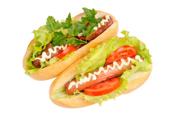 Two tasty and delicious hotdog