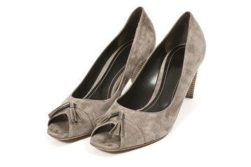 suede shoes for women, isolated on white background