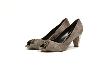 suede shoes for women, isolated on white background