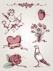 Valentine's vintage elements