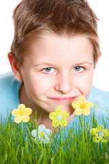 Spring portrait of little boy