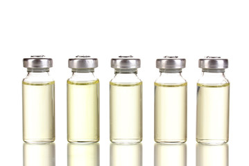 Medical ampoules isolated on white