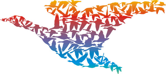 abstract goose - big made up of small