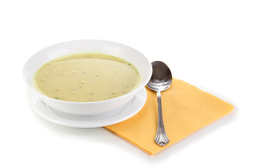 Tasty soup isolated on white