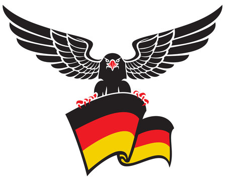 black eagle with the German flag