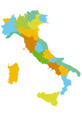 Italia vettoriale divisa per regioni