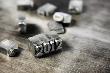 Block letters: new year 2012