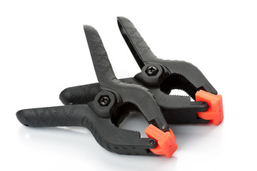 Obraz premium Black plastic clamps