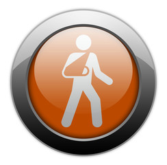 Orange Metallic Orb Button 