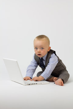 Business Baby on Computer