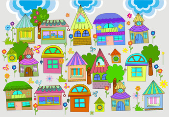 Obraz na płótnie Canvas Beautiful background with colorful houses