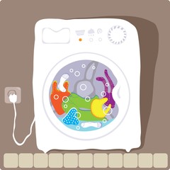washing machine that washes clothes color