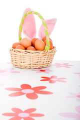 Easter basket with eggs