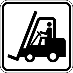 Gabelstapler Flurförderzeug Schild Zeichen Symbol
