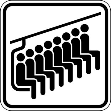 8er Sessellift Sesselbahn Skilift Schild Zeichen Symbol