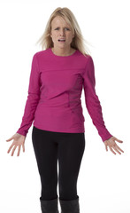 Confused Woman on White