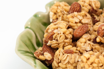 Roasted almonds, granola and a touch of honey