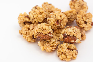 Roasted almonds, granola and a touch of honey