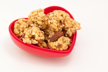 Roasted almonds, granola and a touch of honey