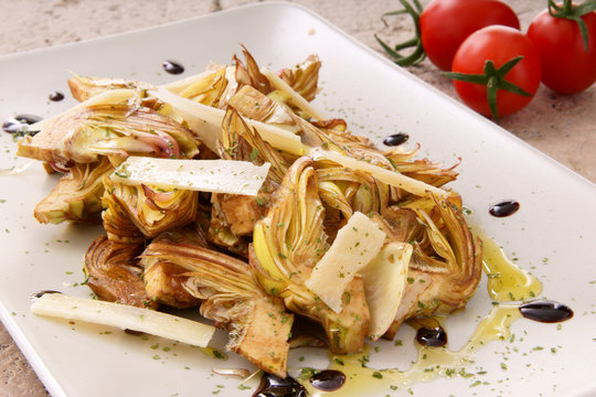 Fototapeta insalata di carciofi e parmigiano