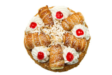 torta con bignè e panna montata