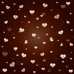 brown background with heart and round