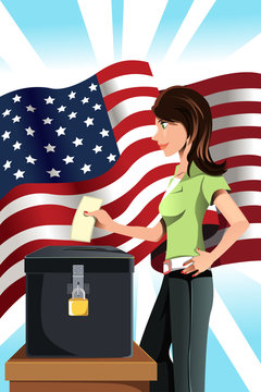 Voting woman