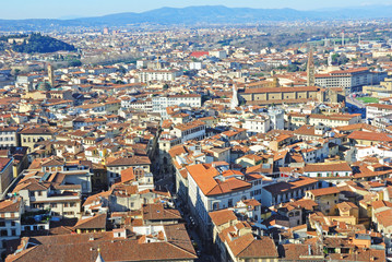 Obraz premium Florence houses aerial view