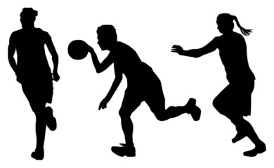 vector women playing basketball